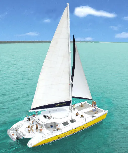 4 Hours Sunset Catamaran 65´ (For 100 People)